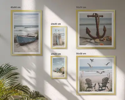 Wanddecoratie compositie sfeer aan zee met ontspannend strandthema