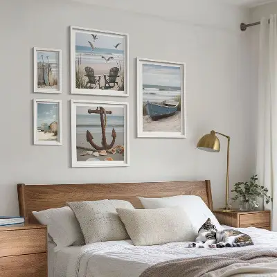 Wanddecoratie compositie sfeer aan zee met ontspannend strandthema