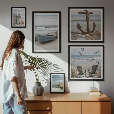 Wanddecoratie compositie sfeer aan zee met ontspannend strandthema