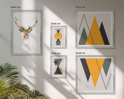 Wanddecoratie compositie kleurrijke motieven in boho-stijl