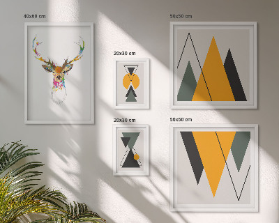 Wanddecoratie compositie kleurrijke motieven in boho-stijl