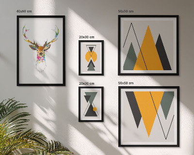 Wanddecoratie compositie kleurrijke motieven in boho-stijl