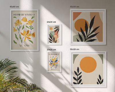 Moderne schilderijen set Abstracte bloemen in boho-stijl