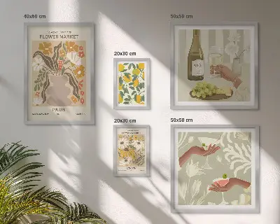 Gallery wall Bloemen en fruit in vintage stijl
