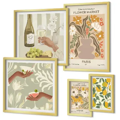 Gallery wall Bloemen en fruit in vintage stijl