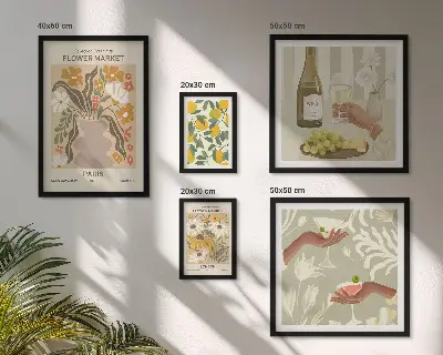 Gallery wall Bloemen en fruit in vintage stijl