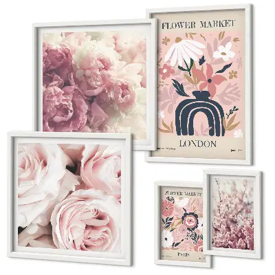 Wanddecoratie compositie Bloemen in boho-stijl