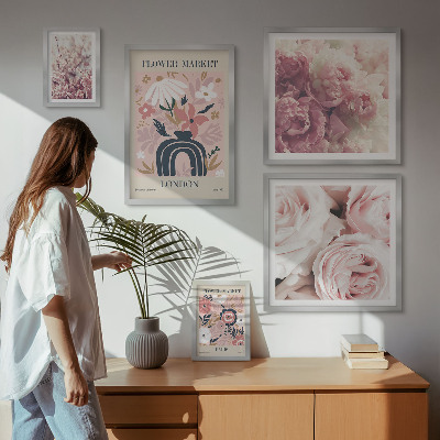 Wanddecoratie compositie Bloemen in boho-stijl