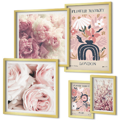 Wanddecoratie compositie Bloemen in boho-stijl