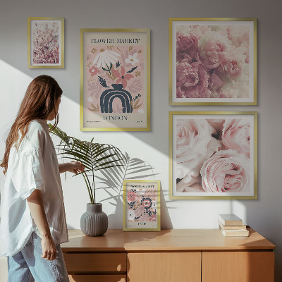 Wanddecoratie compositie Bloemen in boho-stijl