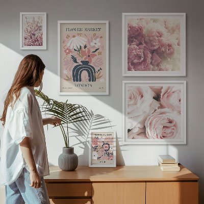 Wanddecoratie compositie Bloemen in boho-stijl