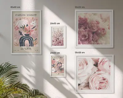 Wanddecoratie compositie Bloemen in boho-stijl