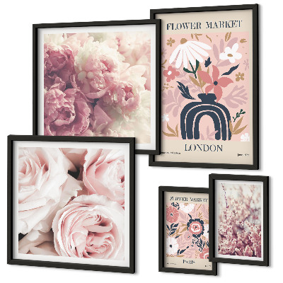 Wanddecoratie compositie Bloemen in boho-stijl
