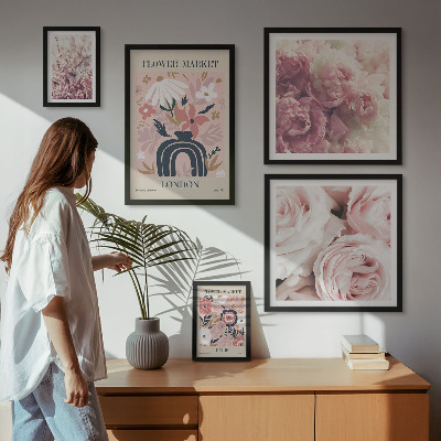 Wanddecoratie compositie Bloemen in boho-stijl