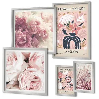 Wanddecoratie compositie Bloemen in boho-stijl