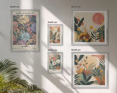 Gallery wall bloemmotieven Parijs en Londen