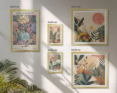 Gallery wall bloemmotieven Parijs en Londen