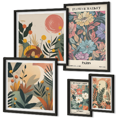 Gallery wall Bloemmotieven Parijs Londen