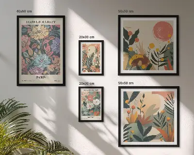 Gallery wall bloemmotieven Parijs en Londen