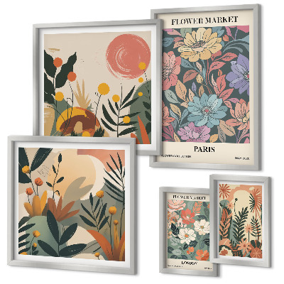 Gallery wall Bloemmotieven Parijs Londen