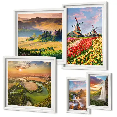Gallery wall Natuurlandschappen, watervallen, windmolens