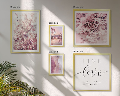 Wanddecoratie compositie Bloemmotieven, pastelkleurige slogans