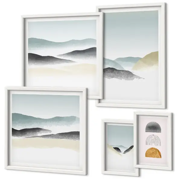 Wanddecoratie compositie Abstracte natuurlandschappen