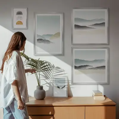 Wanddecoratie compositie Abstracte natuurlandschappen