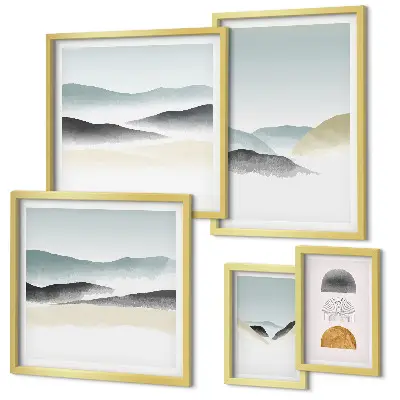 Wanddecoratie compositie Abstracte natuurlandschappen