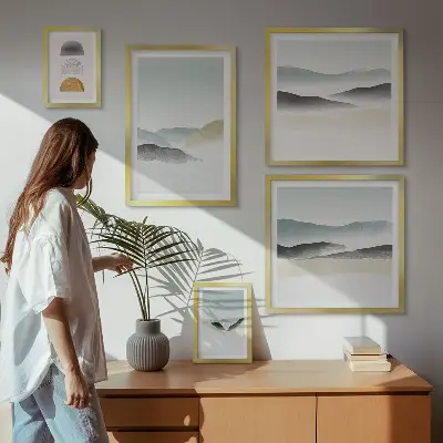 Wanddecoratie compositie Abstracte natuurlandschappen