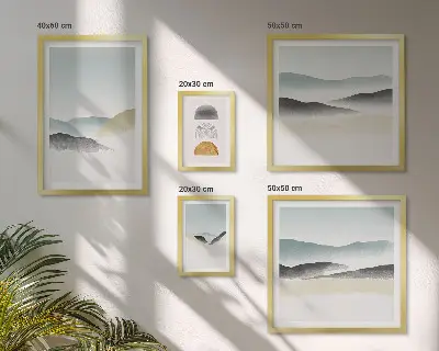 Wanddecoratie compositie Abstracte natuurlandschappen