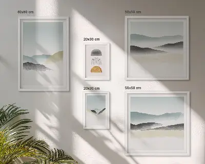 Wanddecoratie compositie Abstracte natuurlandschappen