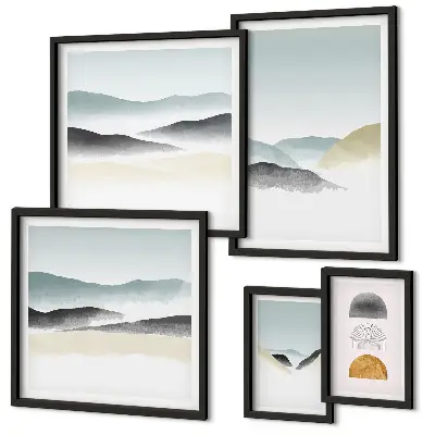 Wanddecoratie compositie Abstracte natuurlandschappen
