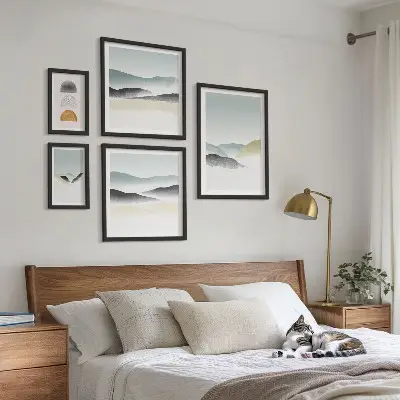Wanddecoratie compositie Abstracte natuurlandschappen