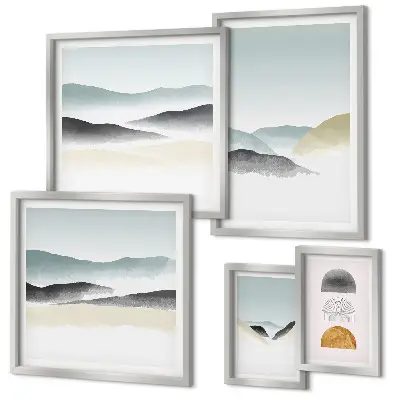 Wanddecoratie compositie Abstracte natuurlandschappen