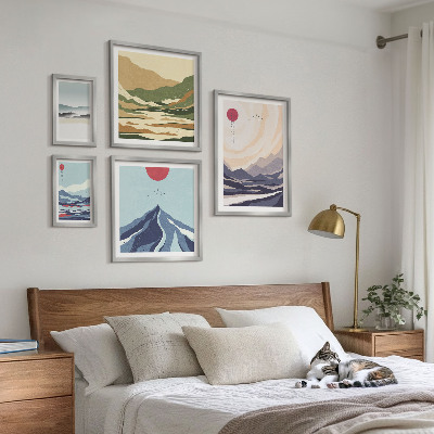 Wanddecoratie compositie Abstracte berglandschappen