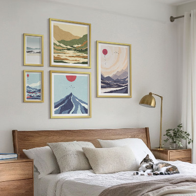 Wanddecoratie compositie Abstracte berglandschappen