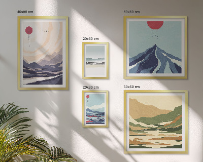 Wanddecoratie compositie Abstracte berglandschappen