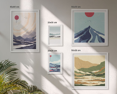 Wanddecoratie compositie Abstracte berglandschappen