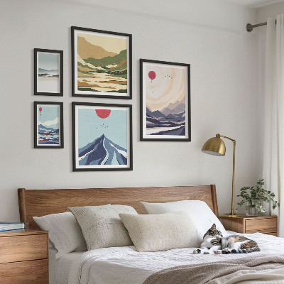 Wanddecoratie compositie Abstracte berglandschappen
