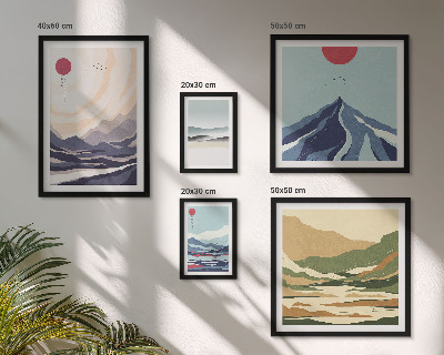 Wanddecoratie compositie Abstracte berglandschappen