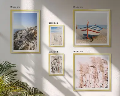 Wanddecoratie met compositie landschappen met stranden en witte gebouwen