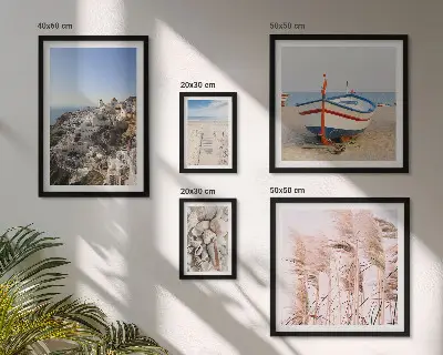 Wanddecoratie met compositie landschappen met stranden en witte gebouwen