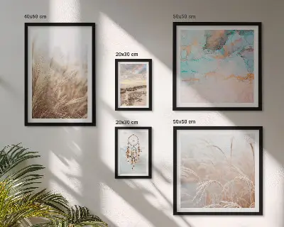 Set van moderne schilderijen met natuurlijke boho-etnische landschappen