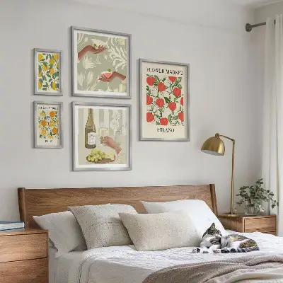 Wanddecoratie met fruit- en bloemmotief vintage stijl