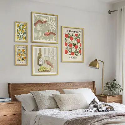 Wanddecoratie met fruit- en bloemmotief vintage stijl