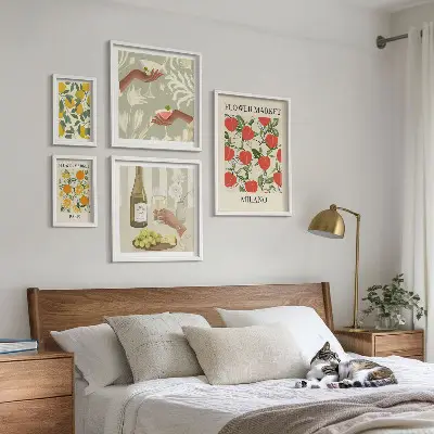 Wanddecoratie met fruit- en bloemmotief vintage stijl