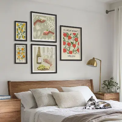 Wanddecoratie met fruit- en bloemmotief vintage stijl