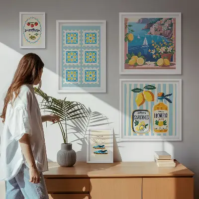 Gallery wall Italiaanse keuken in smaakstijl
