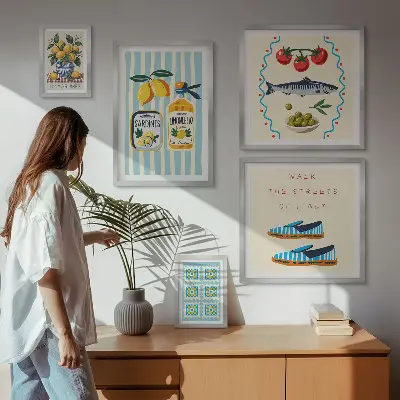 Wanddecoratie compositie Italiaanse keuken met citrusvruchten